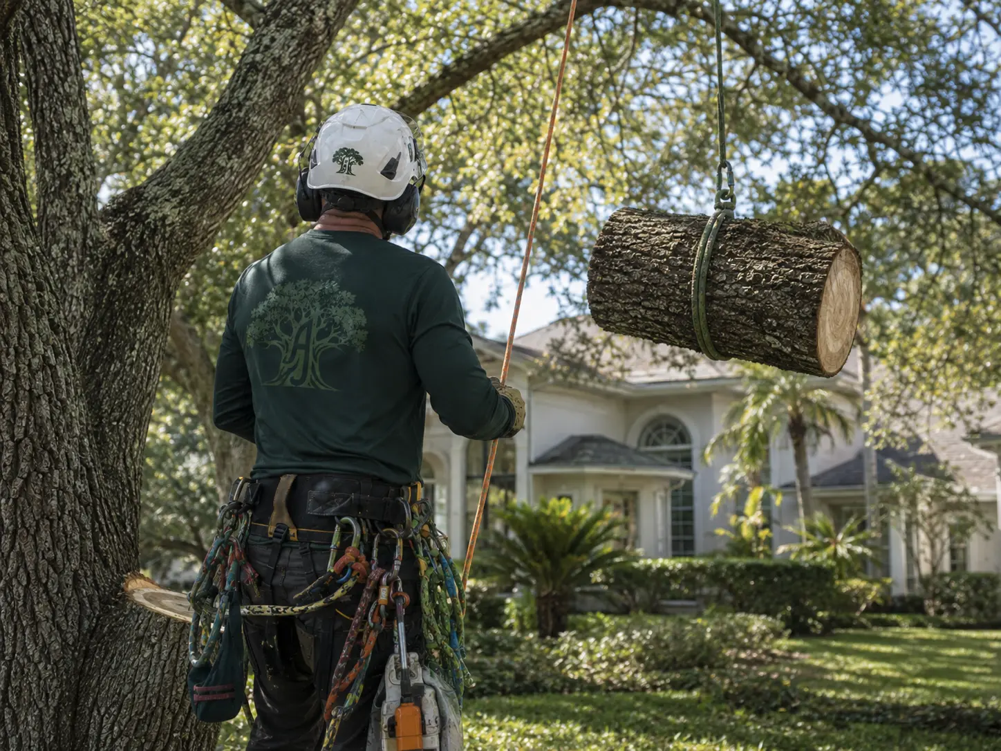 Sectional removal of a large live oak, Riverside